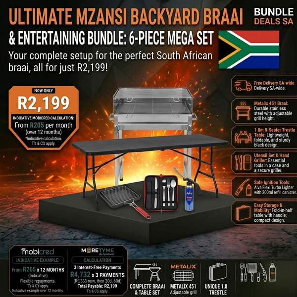 ULTIMATE MZANSI BACKYARD BRAAI & ENTERTAINING BUNDLE: 6-PIECE MEGA SET