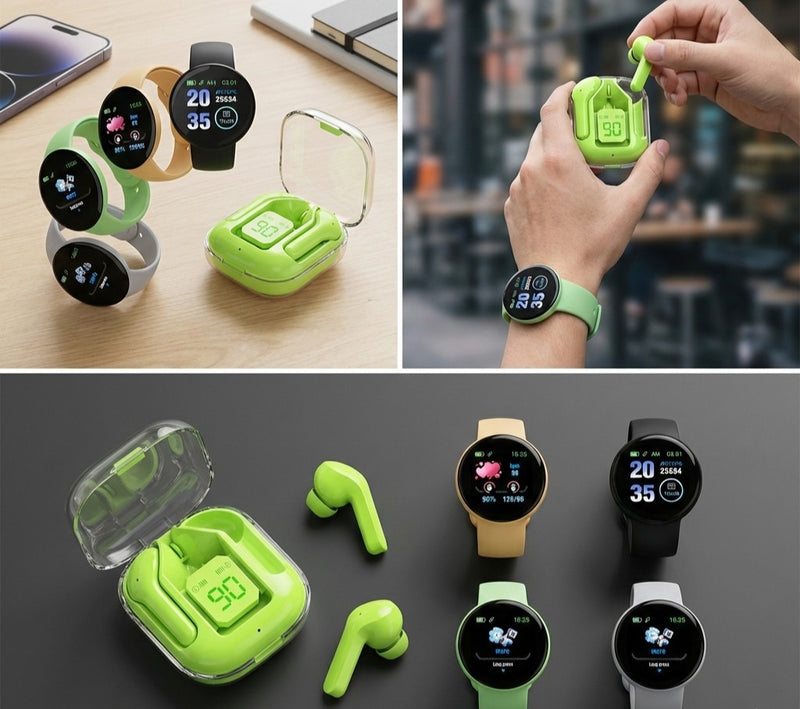 Daily Hustle Bundle|| Earbuds & TrackMaster Smart Watch