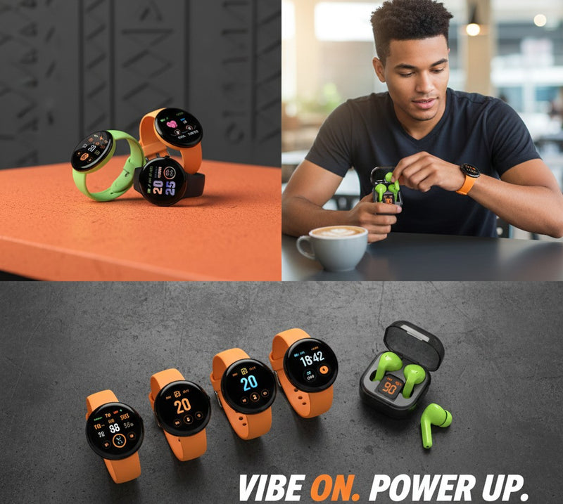Daily Hustle Bundle|| Earbuds & TrackMaster Smart Watch