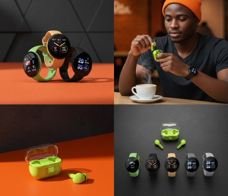 Daily Hustle Bundle|| Earbuds & TrackMaster Smart Watch