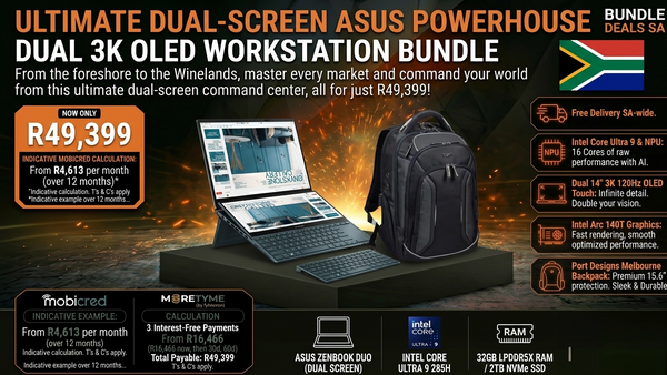 The Ultimate Power Play Bundle: ASUS Zenbook Duo UX8406 & Port Designs Melbourne 15.6 Inch Backpack Case.