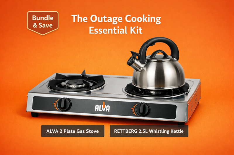 Smart-Basics Outage Cooking Kit: Heavy-Duty Stainless Steel Cooker + 2.5L Whistling Kettle