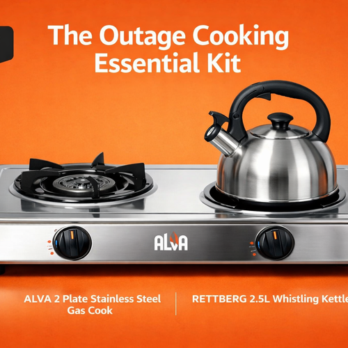 Smart-Basics Outage Cooking Kit: Heavy-Duty Stainless Steel Cooker + 2.5L Whistling Kettle